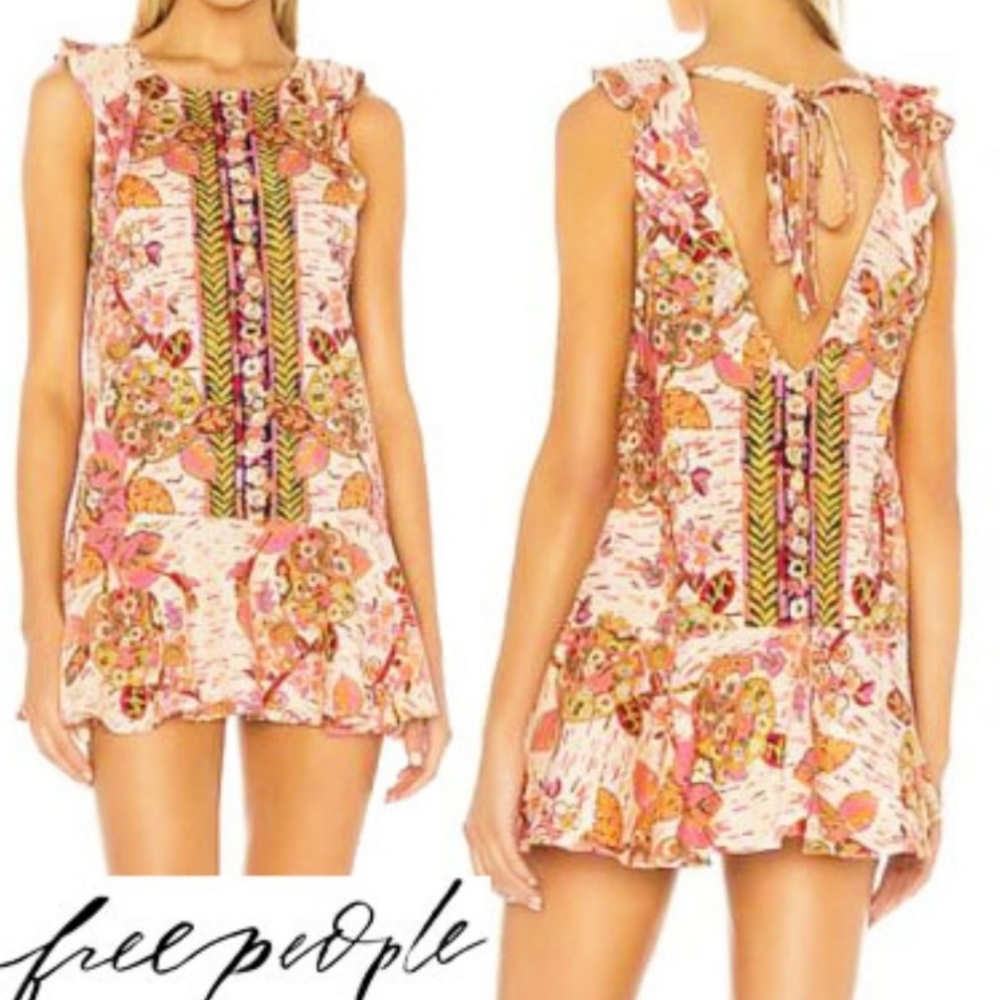 Free People Linen Summer In Tulum Dress Tunic Size XS - Picture 6 of 11